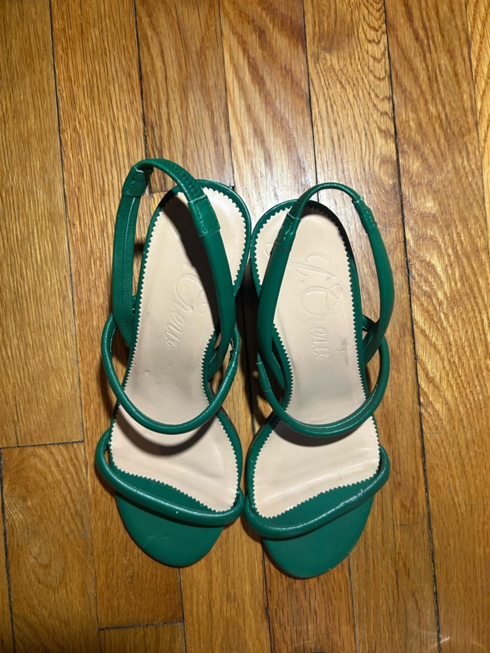 J. Crew Emerald Green Strappy Slingback Sandals